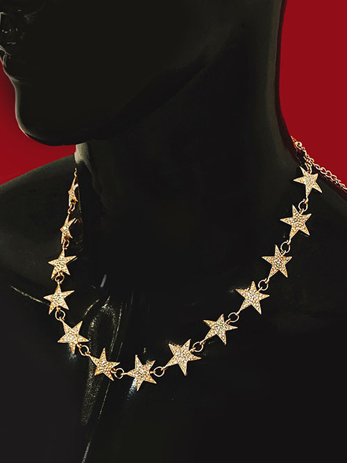 gold star cubic necklace