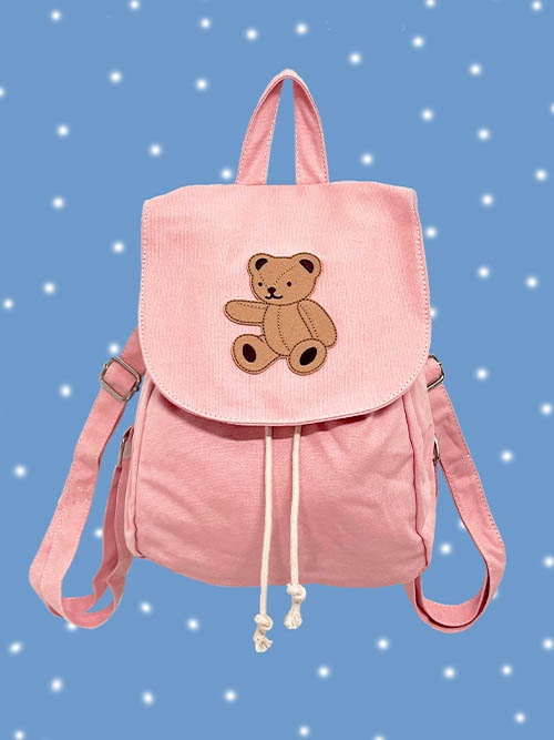 teddy bear pastel backpack (3color)