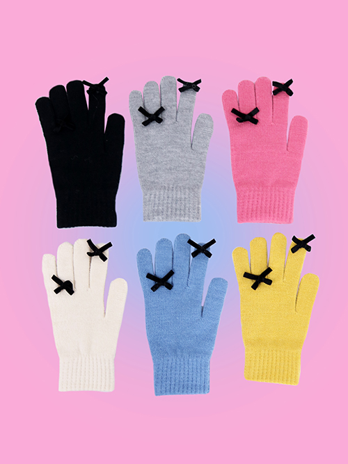 cute ribbon gloves (6color)