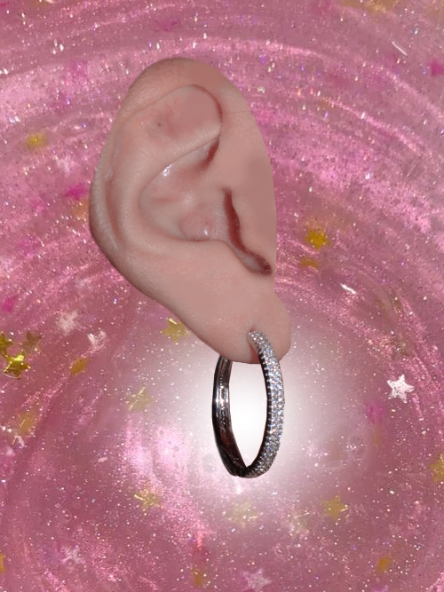 bling cubic ring earring