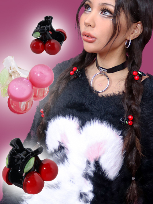 cherry mini hair pin (2color)