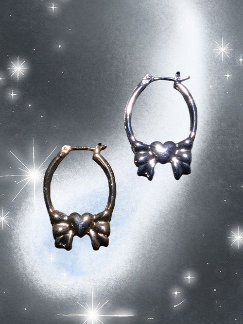 cupid heart ring earrings (2color)