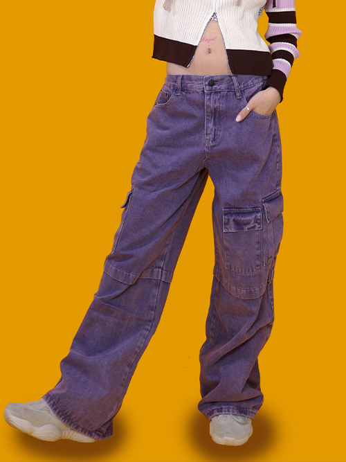 didi purple cargo pants