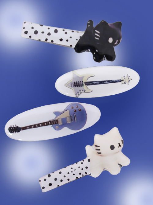 rock-star cat board hairpin (4color)