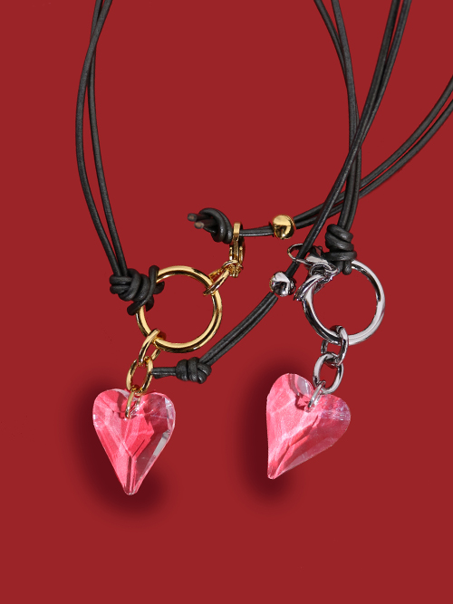clear heart necklace (2color)