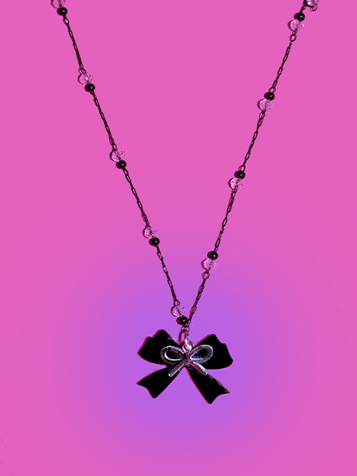 double ribbon necklace (surgical steel)