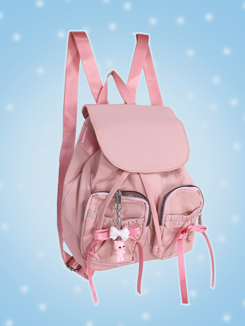 pastel ribbon backpack (5color)