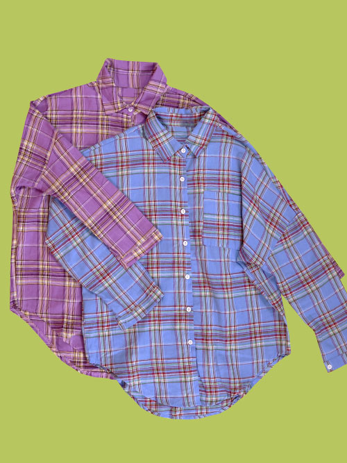crayon check shirt (2 color)
