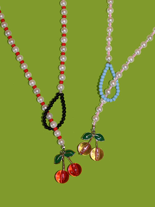 cherry berry biz necklace (2 color)