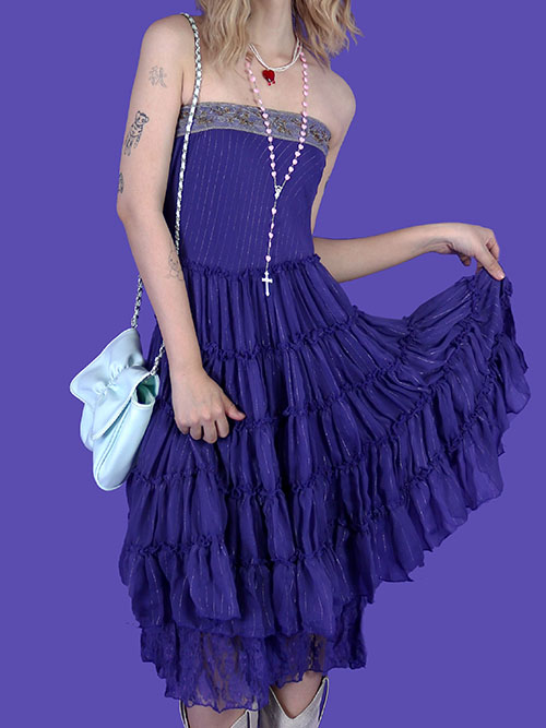[vintage] purple sparkling dress