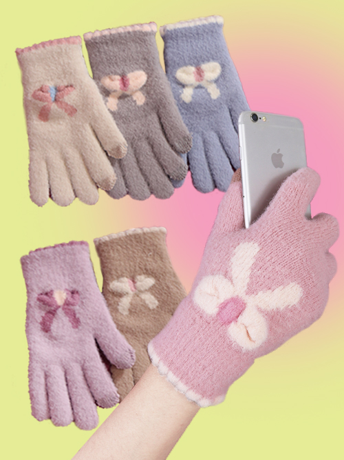 pastel ribbon gloves (6color/phone touch)