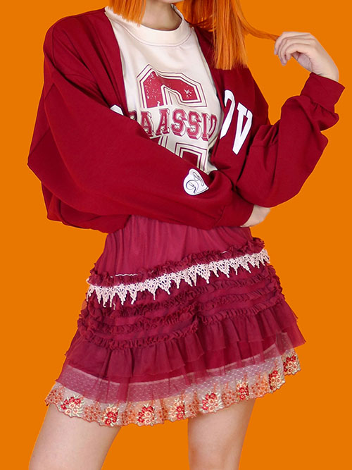 [vintage] red banding sasha skirt