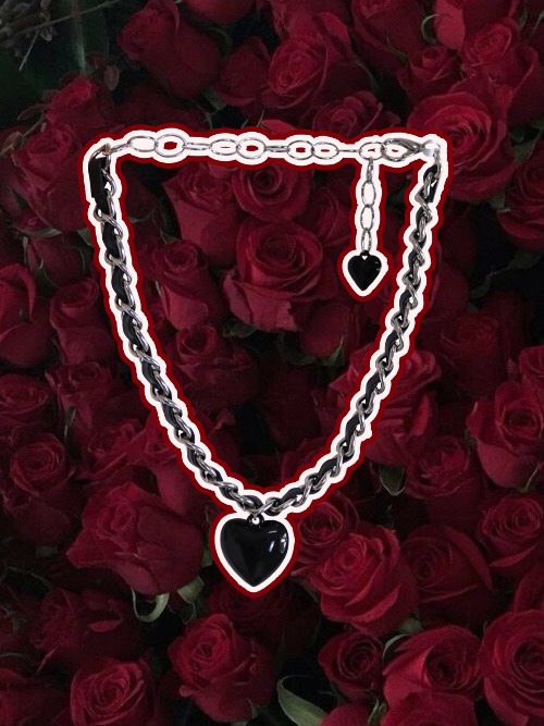 leather chain heart necklace