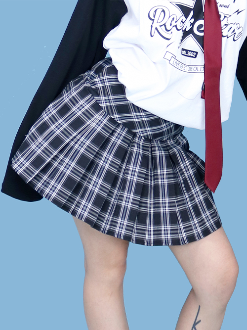 salty check skirt (2color/속바지)